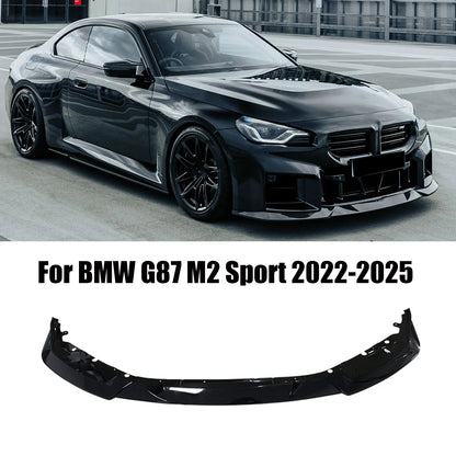Front Bumper Lip Spoiler Splitter Body Kit For BMW G87 M2 Sport 2022-2025 Gloss Carbon Fiber ABS MH Style