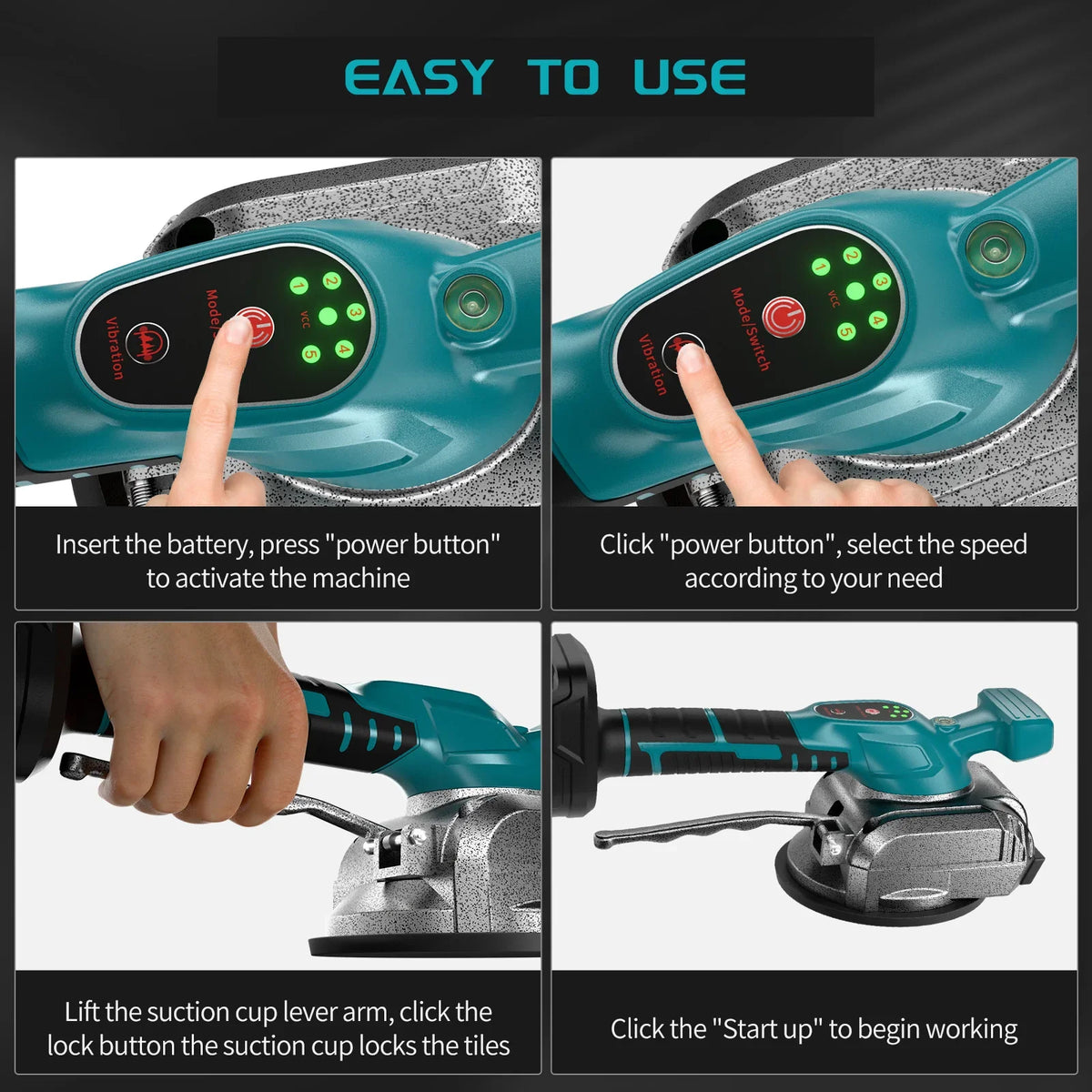 Nananuu Tile Vibration Leveling Machine Cordless Tile Intelligent Wall Tile Tiling Machine Power Tools For Makita 18V Battery