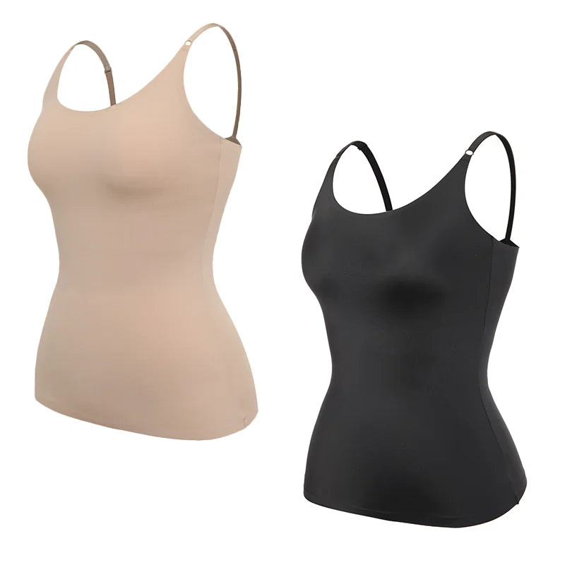 Women Tummy Control Shapewear Smooth Body Shaping Camisole Tank Tops Plus Size Slimming Underwear Seam-free Compression Shaper
