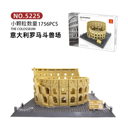 WANGE City Architecture Sydney Opera Santorini Building Blocks Chamartin Stadium Mosque Assembled Model Collection Toys For Gift