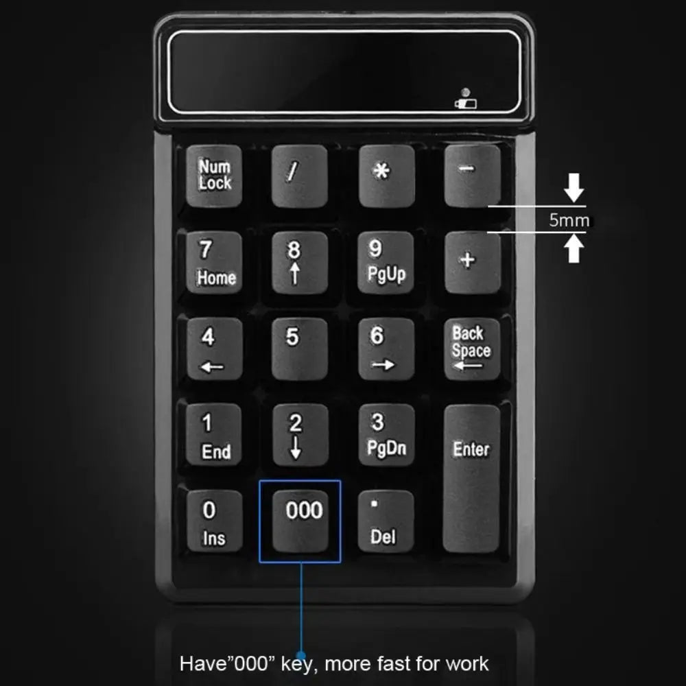 New 2.4GHz Wireless Wired Keyboard Bluetooth Mini USB Numeric Keypad Numpad Receiver Floating Key 19 Keys Number Pad