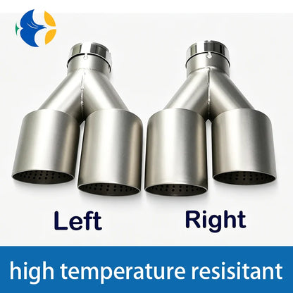 Exhaust Dual Exhaust Tips Car Universal Matte Stainless Titanium alloy color Double Exit Exhaust Pipes Muffler Tailpipe No Logo