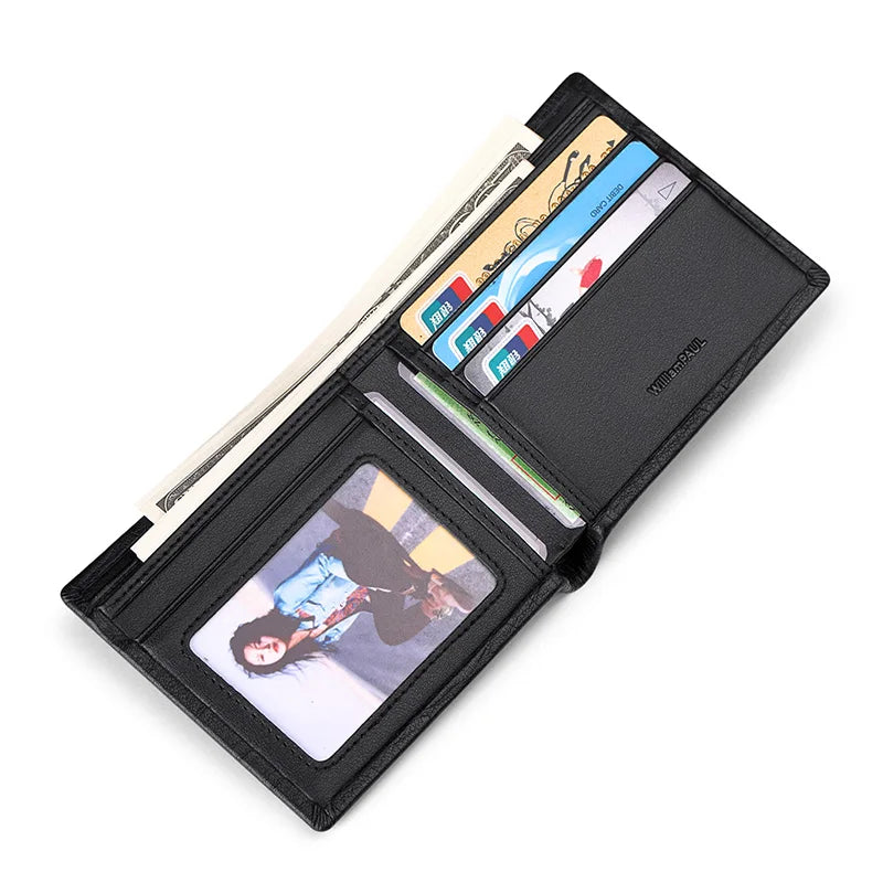 Men's fashion wallet, high-end genuine leather short card holder, personalized card bag