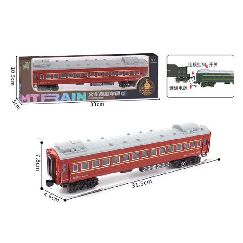 Vintage Steam Train Track Accessories Simulation Electric Train Model Retro Track Train Boy Toys Gift For Kids