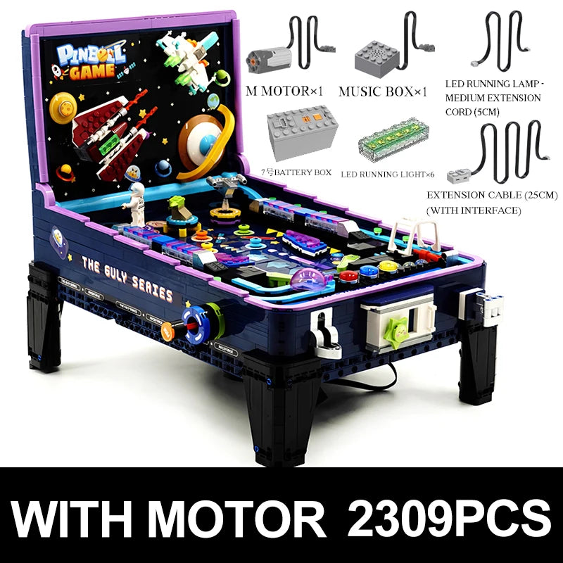GULY 60526 Technical MOC Idea Game Machine Pinball Table Building Block Educational Brick Assembling Toy Christmas Gift For Kids