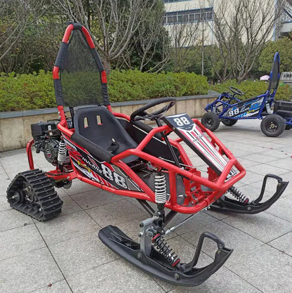 【Hot】125cc 150cc 200cc Kids Gas-oline Snowmobile Snow Scooter Winter Sports Mini Snowmobile
