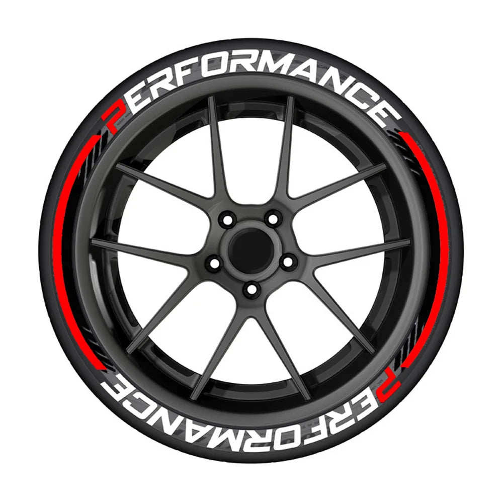 8Pcs/Lot Car Tire Decor Stickers Car Tuning Universal 3D Permanent PVC Joined Stickers Automotive Label Letters for Performance