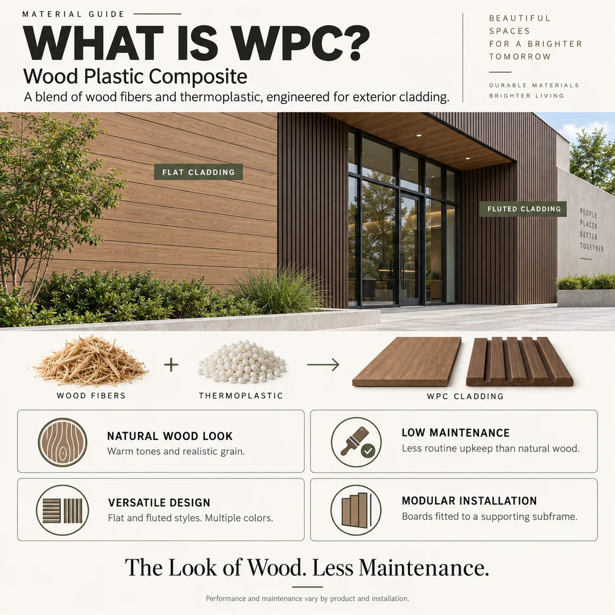 WPC Wall Panel Louver Cladding Exterior Cladding Waterproof Wood Grain Villa Garden Yard Patio Backyard Outdoor Privacy Modern