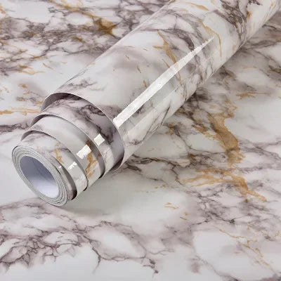 Marble Pattern Kitchen Oil Stickers Self Adhesive Waterproof Cabinet Stove Countertop Desktop Bathroom Renovation Wallpaper Home