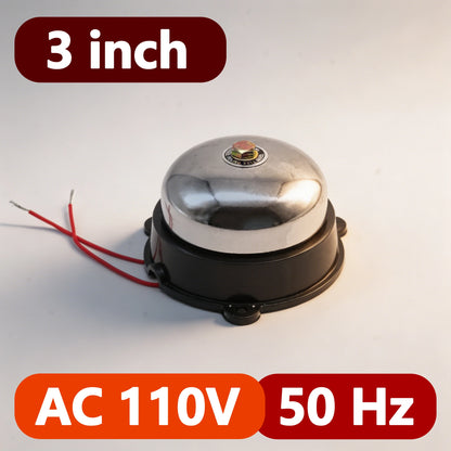 2/3/4/6 Inch Internal Strike Electric Bell AC110/220V DC12/24V High Decibel Loud Sound Alarm Doorbell School Factory Household