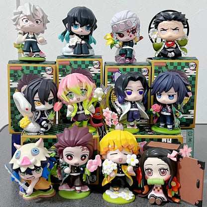Hot Demon Slayer Tanjiro Kamado Nezuko anime cartoon figure blind box creative personalized statue model ornament surprise gift
