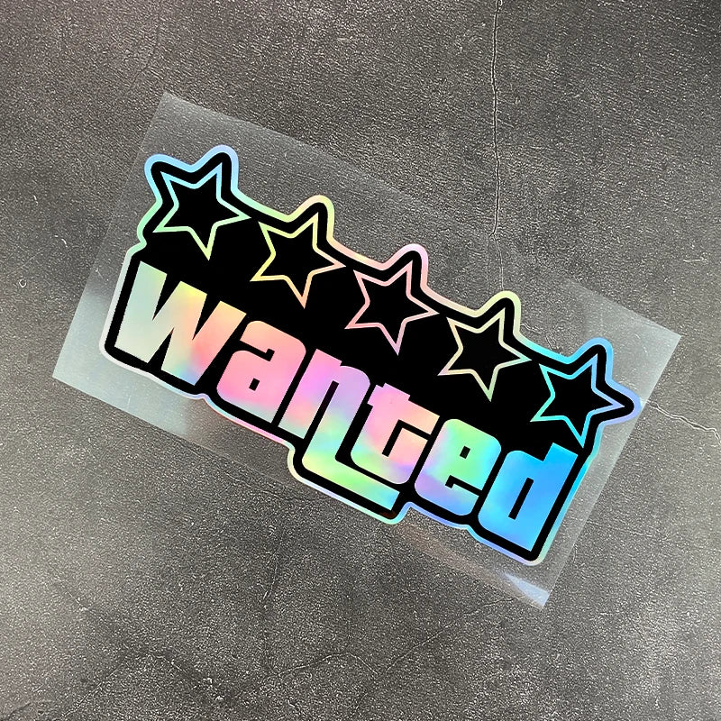 Pentagram Wanted Motorcycle Stickers Waterproof DIY Motorbike Fuel Tank Helmet Box Car Window Trunk Body Durable Vinyl Decals