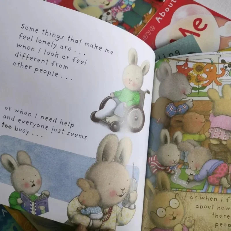 18 Books/set When I 'm Feeling Hairy Rabbit Picture Story Reading Book English Baby Regulate Emotion Management Books