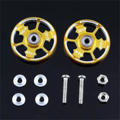 Homemade Tamiya 4WD modified accessories 2015 aluminum alloy lettering hollow guide wheel with gasket screws