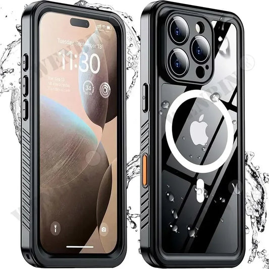 IP68 Waterproof Case For iPhone 18 17 16 Pro Max Plus Full Body Protective Cover Swim Underwater Diving Magsafe Magnetic Fundas