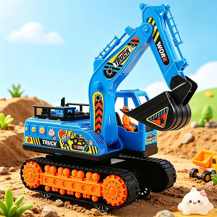 Large-Scale Boys Excavator Toy Car Inertia Baby Engineering Vehicle Digging Machine Model Children's Playset