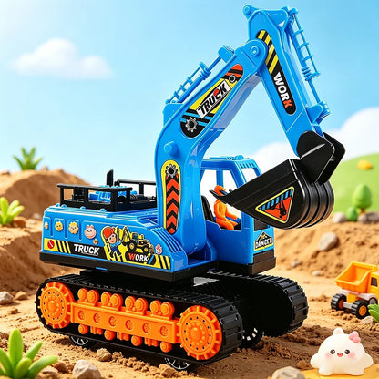 Large-Scale Boys Excavator Toy Car Inertia Baby Engineering Vehicle Digging Machine Model Children's Playset
