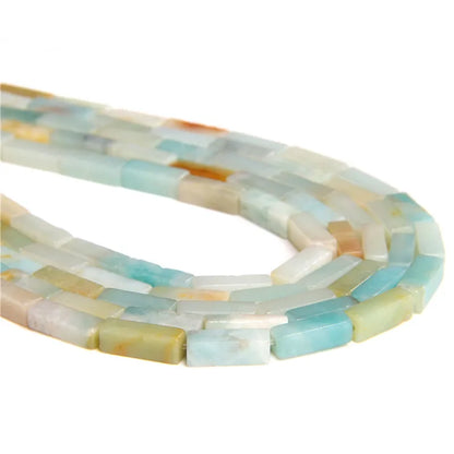 4x13mm Natural Stone Tube Rectangle Sea Sediment Lapis Lazuli Opal Amethysts Quartz Beads for Jewelry Making DIY Bracelet