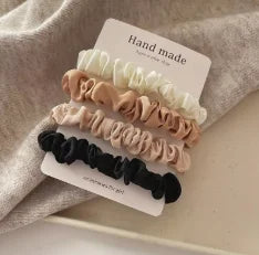 4pcs Satin Hair Scrunchies For Women, Softer Than Silk Hair Ties, Silky Solid Color Ponytail Holders, Fashion Hair Accessories