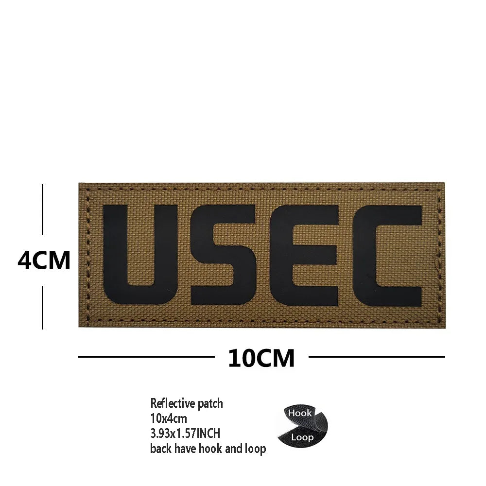 PVC Rubber Patch USEC Team Badge BEAR Magic Armband IR Reflective Tactical Morale Backpack Hook and Loop Patches for Clothing