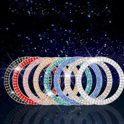 Decoration Ring Diamond Rhinestone Car Decor One Click Start Button Engine Start Stop Switch Button Cover