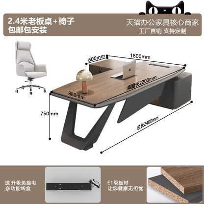 European Modern Office Desk Wooden Computer Gaming Decoration Drawer Office Desk Luxury Storage Meuble Bureau Home Furniture