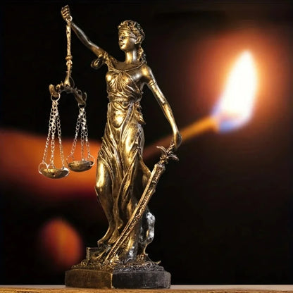 European style creative retro home imitation copper goddess of justice ornament decoration living room office desk ornament 1PCS