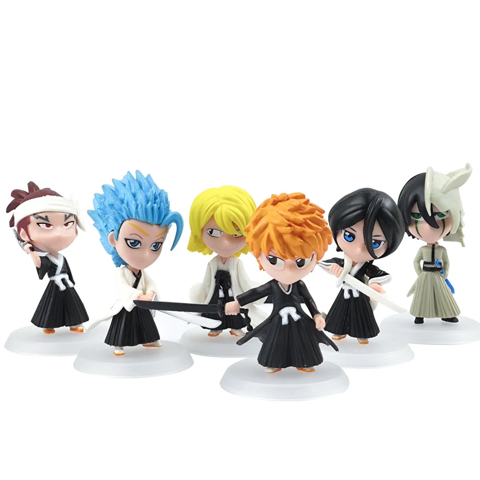 1Set Wholesale BLEACH Action Figure  Figure PVC  Black Ichigo figurine  Cool Cute Anime Figure Toy Doll Model Desk Decoration