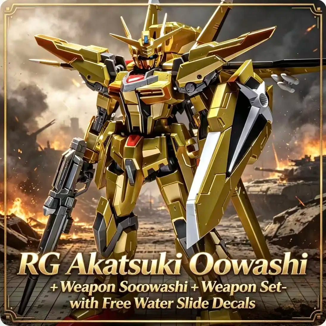 RG41 1/144 ORB-01 Akatsuki Oowashi Pack Gold Plated Assembly Model Kit Mobile Suit Gunpla Action Figure Anime Mecha Toy Boy Gift