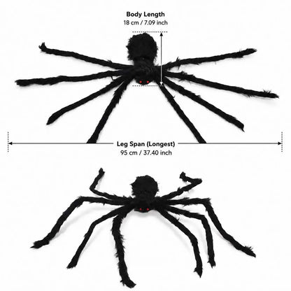 Large Black Spider for Halloween, Giant Spider Decoration, Professional Accessories, for Outdoor Yard, Scary Decoration