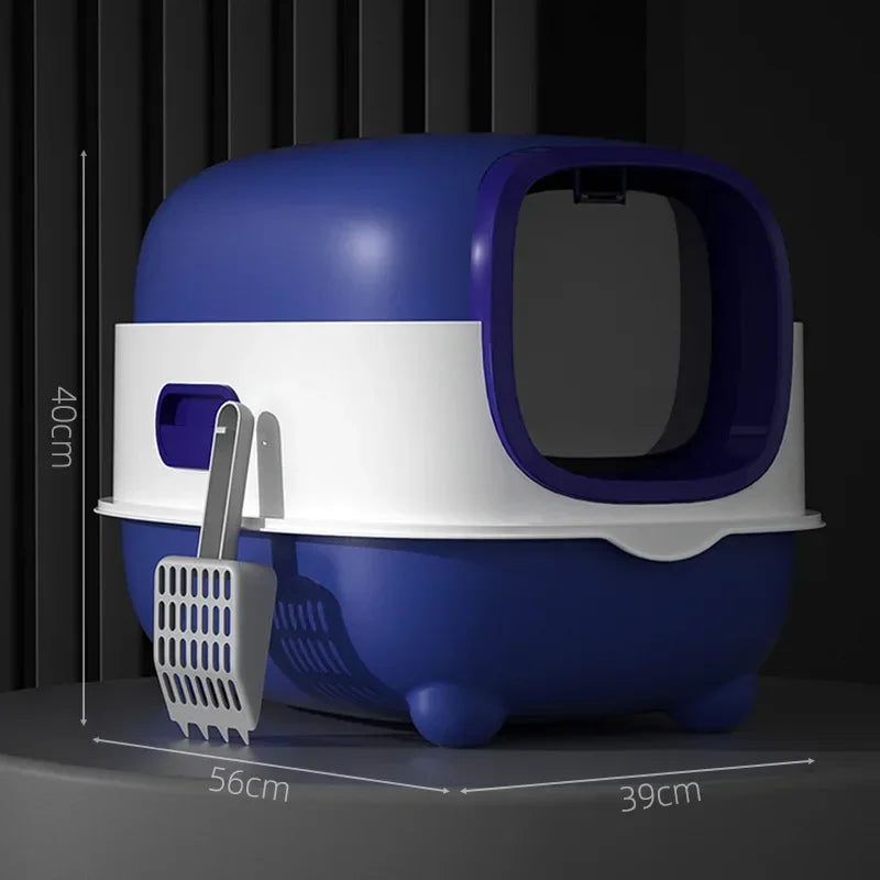 Oversized Cat Litter Box Fully Enclosed Pet Toilet Automatic Deodorizing Flip-top Cat Shit Basin
