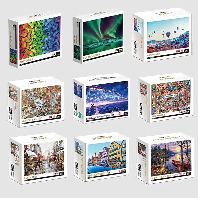 75*50cm 1000pcs Puzzle Difficult Adult World Famous Painting Puzzle Landscape Stress Relief Education Puzzle Toys