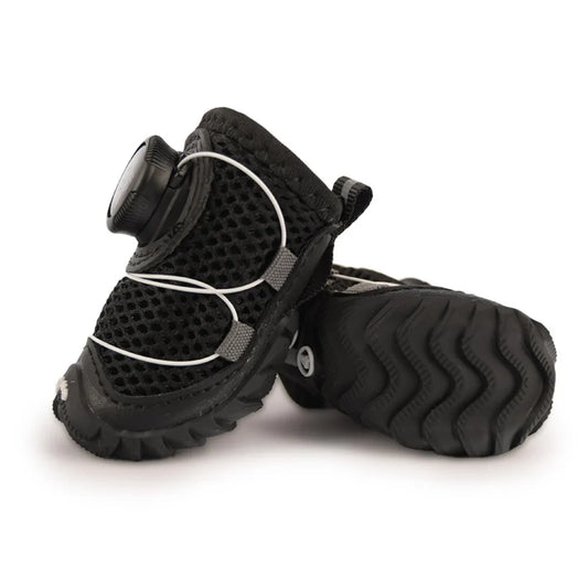4pcs/set Regulable Breathable Dog Mesh Shoes Reflective Anti-slip Pet Boots Thin Adjustable Dog Sneakers Outdoor Walking