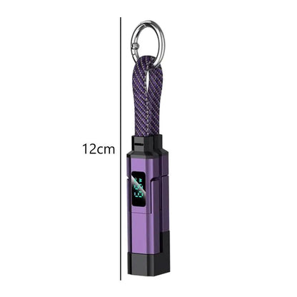 4-in-1 Keychain USB C Cable with V/A/W Display, 65W Fast Charging with LED  Charger Cord for iPhone 16/15, iPad,MacBook, Samsung