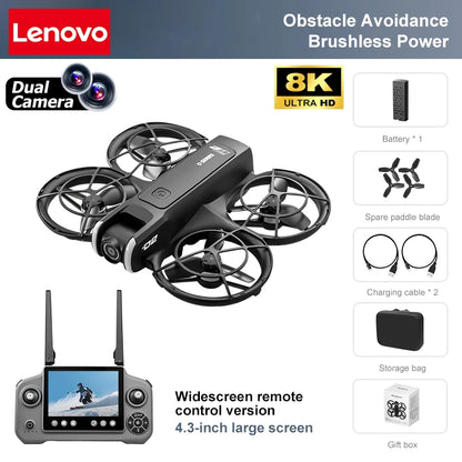Lenovo D2 Drone 8K Aerial HD Intelligent Avoiding Obstacle with Larger Screen Remote Control Folding Brushless Power GPS Drone