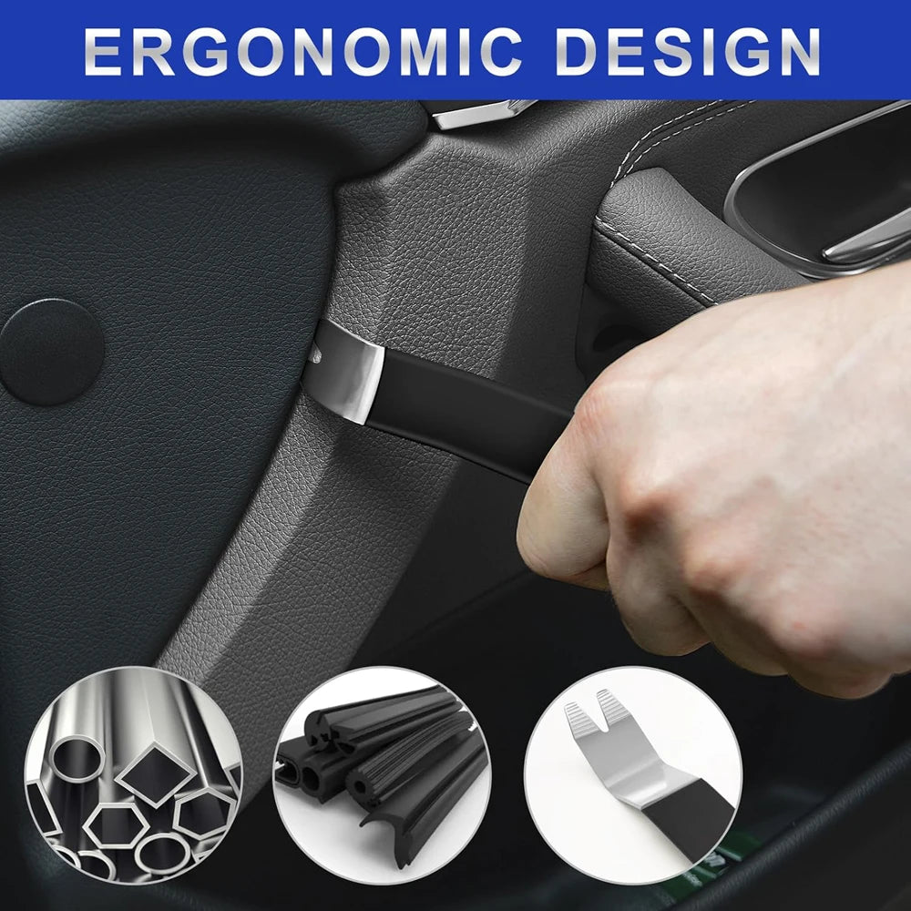 Auto Trim Removal Tool Kit 6PCS Metal Pry Tool Fastener Remover Pry Bar Set for Vehicle Door Audio Radio Dashboard Repair Kit