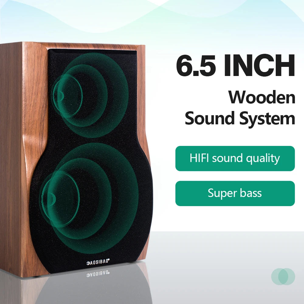 6.5 Inch Bookshelf Speaker HIFI 20~200W Wooden Passive 4Ohm Audio Monitor Speaker Music Player For Sound Amplifier Home Studio