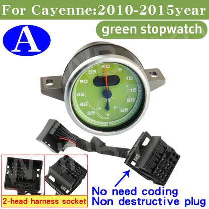 Car Stopwatch for Porsche Cayenne 958 10-17 Clock Chrono Watch Dashboard Cover Modified Car Interior Accessories Stopwatch Clock