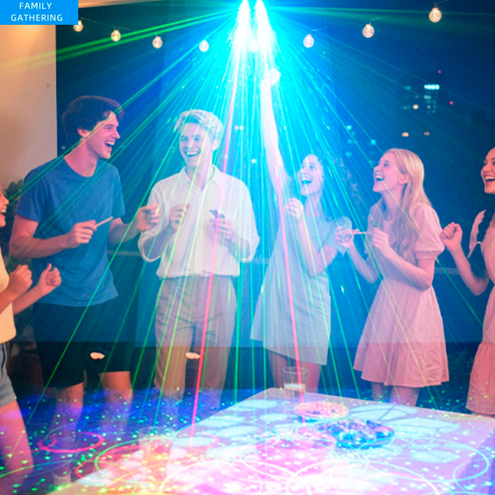 USB Powered Laser Stroboscopic Party Lights DJ Disco Projectors Portable Family Camping Decorations Light Show for Events