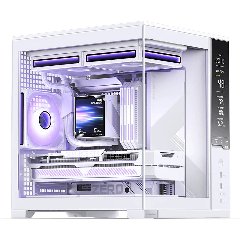 Jonsbo D34 Desktop MATX Mini-ITX Seaview Room PC Case Hardware Monitoring Digital Screen Gaming Chassis Support 280 Water-cooled