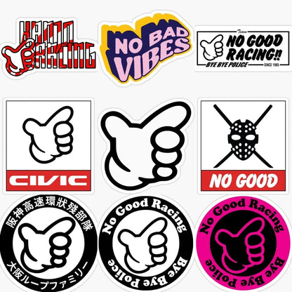 PVC No Good Classic Hand Creative Stickers for Car Motorcycle Truck Laptop Window Off-road Racing Helmet Camper Decal