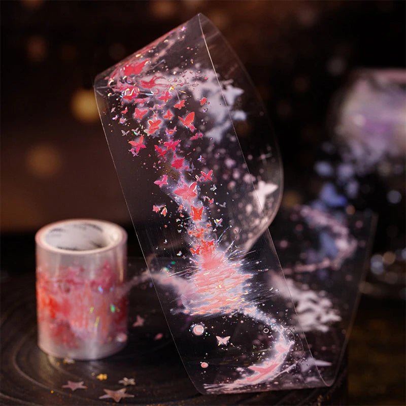 Mr Paper 200cm/roll Butterfly Shadow Series Shell Glow Decorative Tape Handbook DIY Calendar Frame Cup Diary Material Stickers