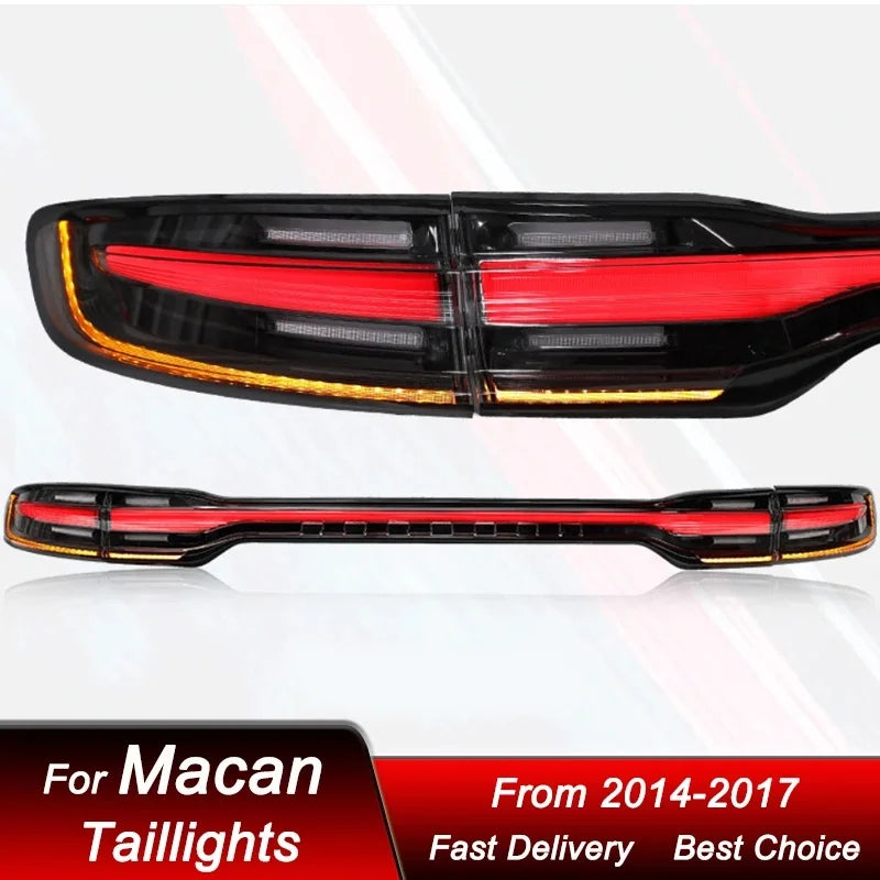 Hot styling Car through Tail Lights For Porsche Macan 14-17 new style full LED DRL tail lamp Dynamic Turn Signal Light Assembly