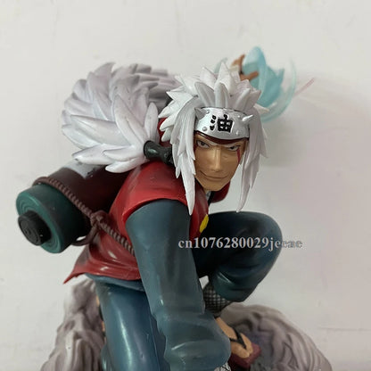GK Naruto Jiraiya Action Figure Anime Shippuden Ninja Hama Sennin Statue With Shima Fukasaku Frog Toy Model Toy Collectible Gift