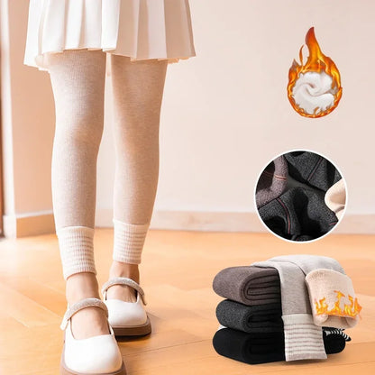 Autumn Winter Korean Style Kids Clothes 0-15Y Girl Thick Warm Leggings Striped Cuffs Fashion Girls' Nine Point Pants