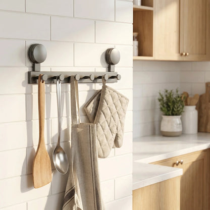 Suction Cup No Drilling Wall Mounted Hooks Rack Kitchen Storage Row Hook Holder Bathroom Towel Robe Coat Hangers Adhesive Hooks