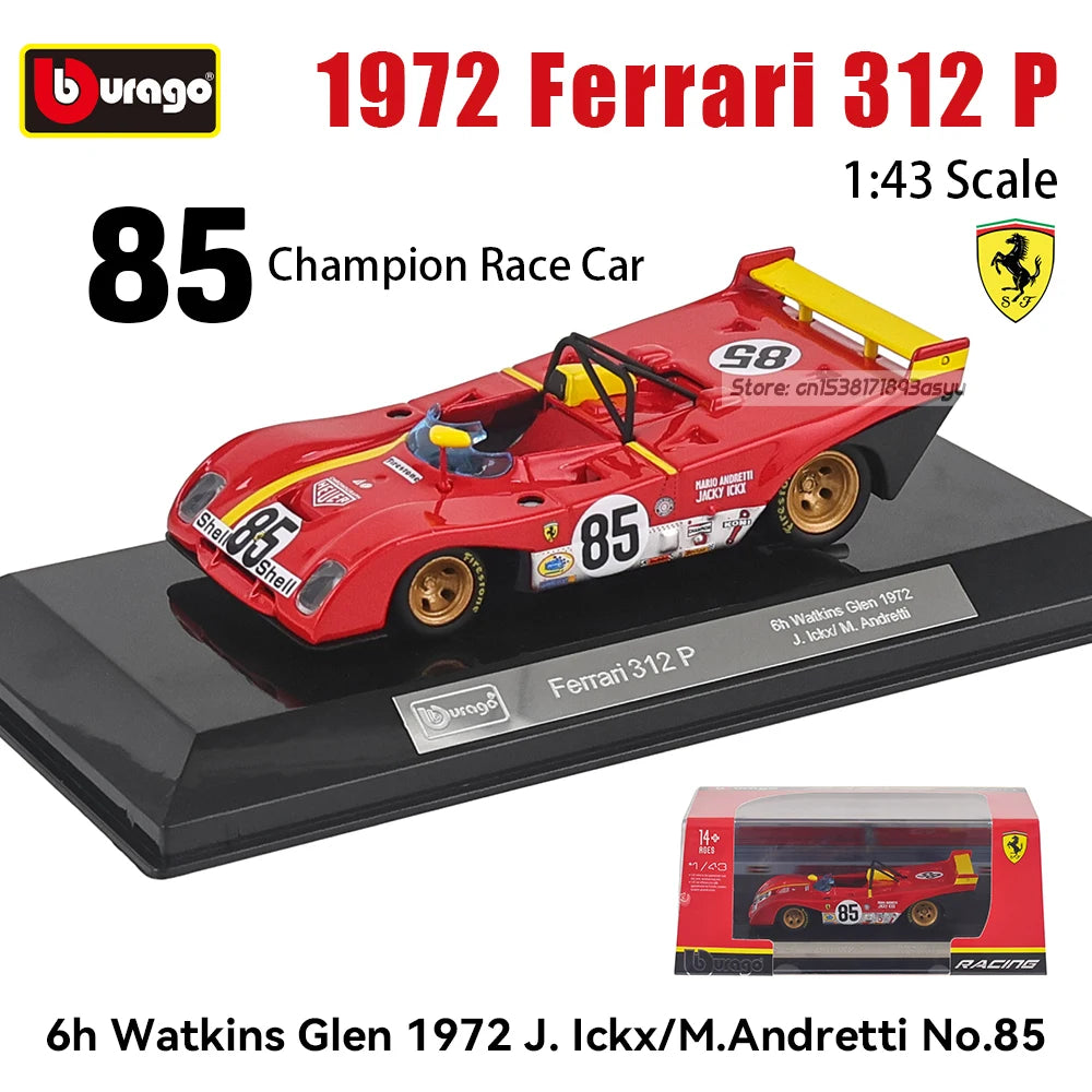 Bburago 1:43 296 GT3 racing Alloy die-casting car model toy WEC 24h Le Mans Hypercar 2025 Ferrari 499P No.83 Ye Yifei FIA WEC