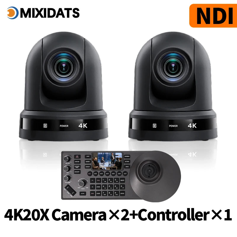 4K NDI camera 20x zoom AI tracking USB HDMI LAN and POE interfaces suitable for live streaming and business meetings in churches