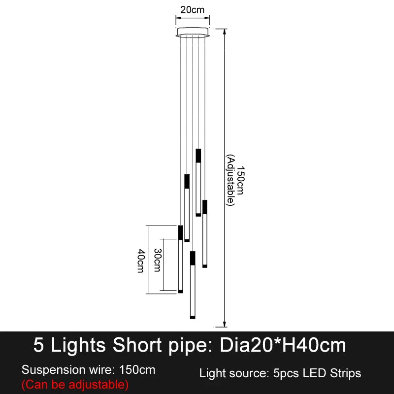 Modern Staircase LED Chandeliers Luxury Living Room Lighting Duplex Attic Home Decoration Restaurant Bright Ceiling Chandeliers