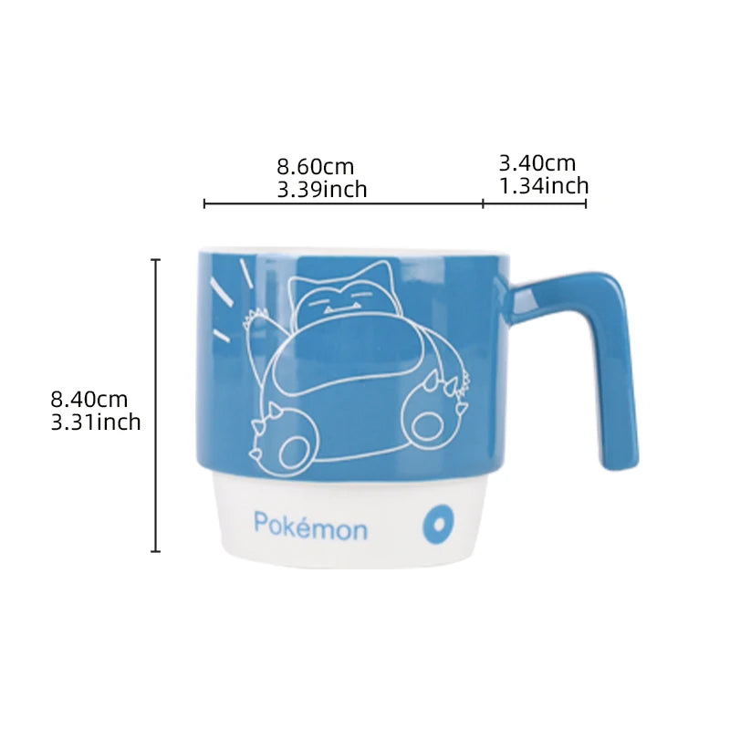 Pokémon Licensed Cartoon Ceramic Mugs Stackable Coffee Milk Tea Cups Kids Coffee Cups Breakfast Milk Juice Cup
